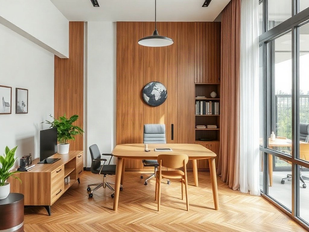 Thiết kế văn phòng hiện đại Việt Nam với nội thất gỗ