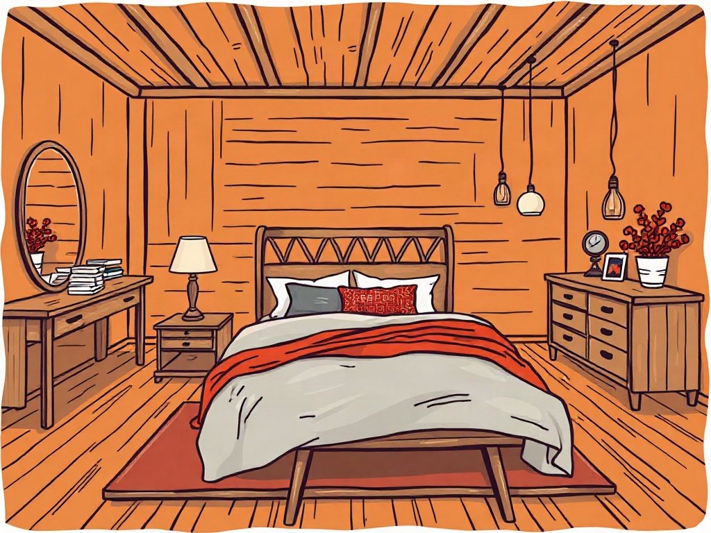 Phòng ngủ năng động với thiết kế gỗ hợp mệnh Hỏa
