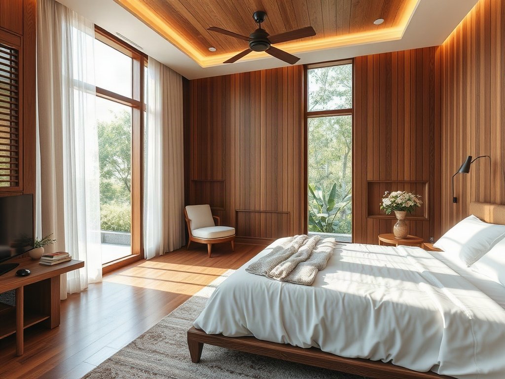 Phòng ngủ gỗ sang trọng, phong cách Việt Nam