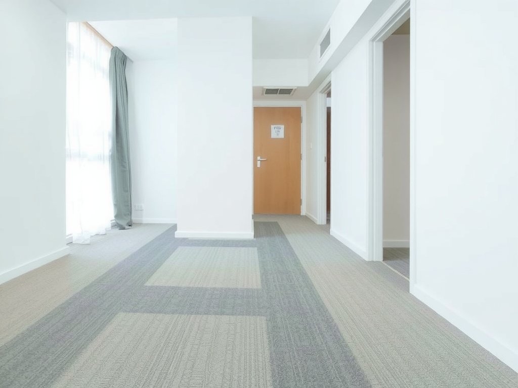 Thảm được bảo trì đẹp mắt trong căn hộ hiện đại.