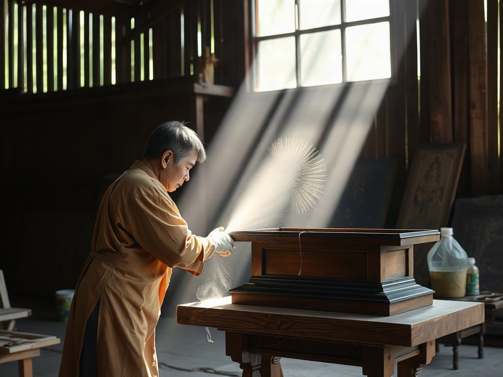 Thợ thủ công Việt bảo vệ bàn thờ gỗ