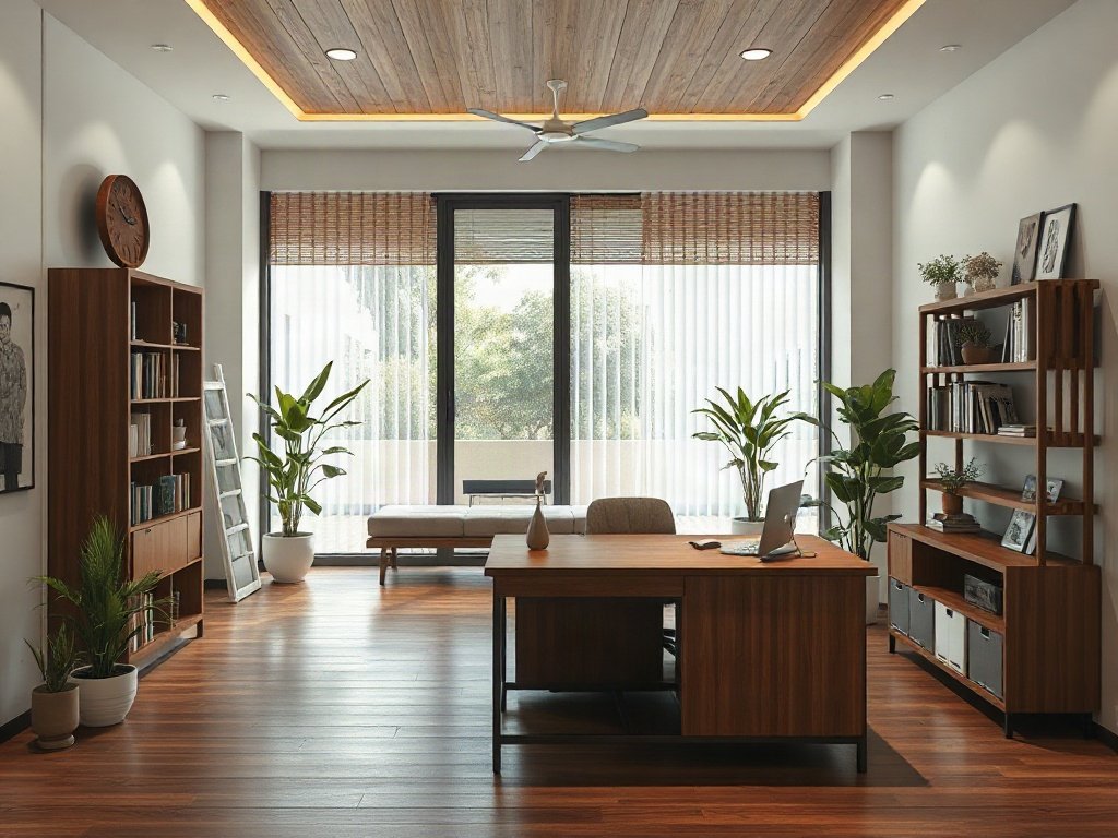 Văn phòng Việt Nam chân thực với nội thất gỗ