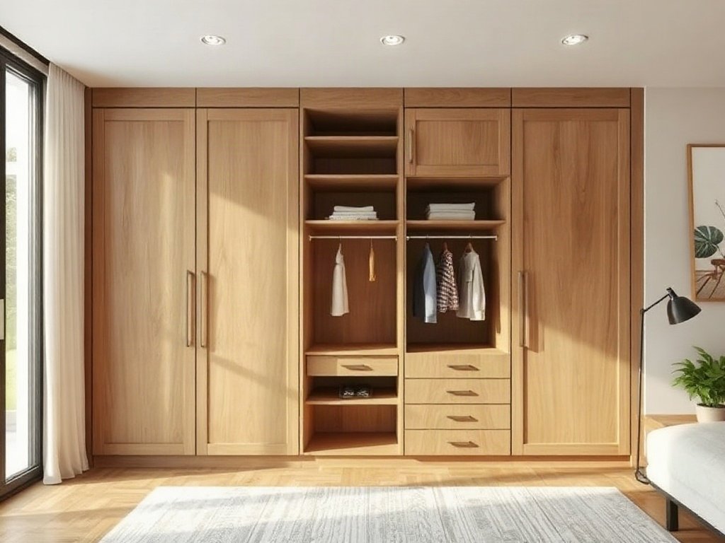 Tủ mở bằng gỗ tự nhiên kiểu nhà Việt