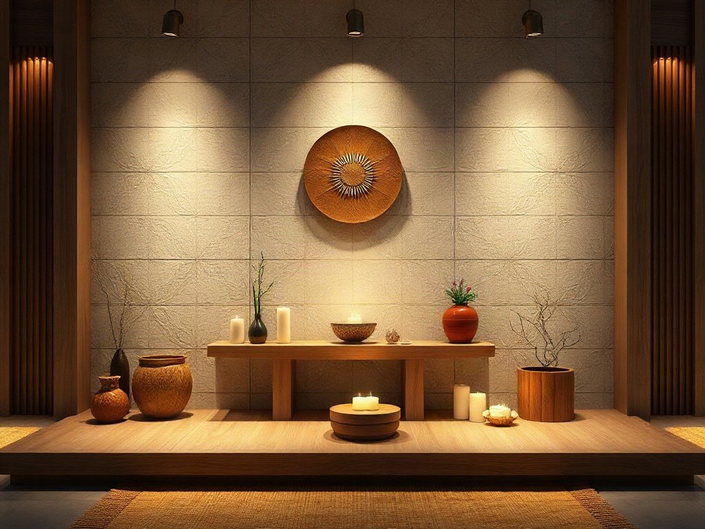 Thiết kế bàn thờ thông minh nhỏ gọn, yếu tố tự nhiên
