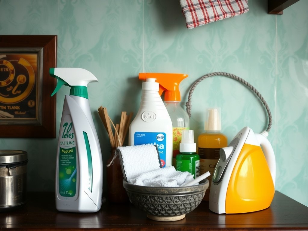 Ngôi nhà truyền thống Việt với dụng cụ làm sạch bàn là