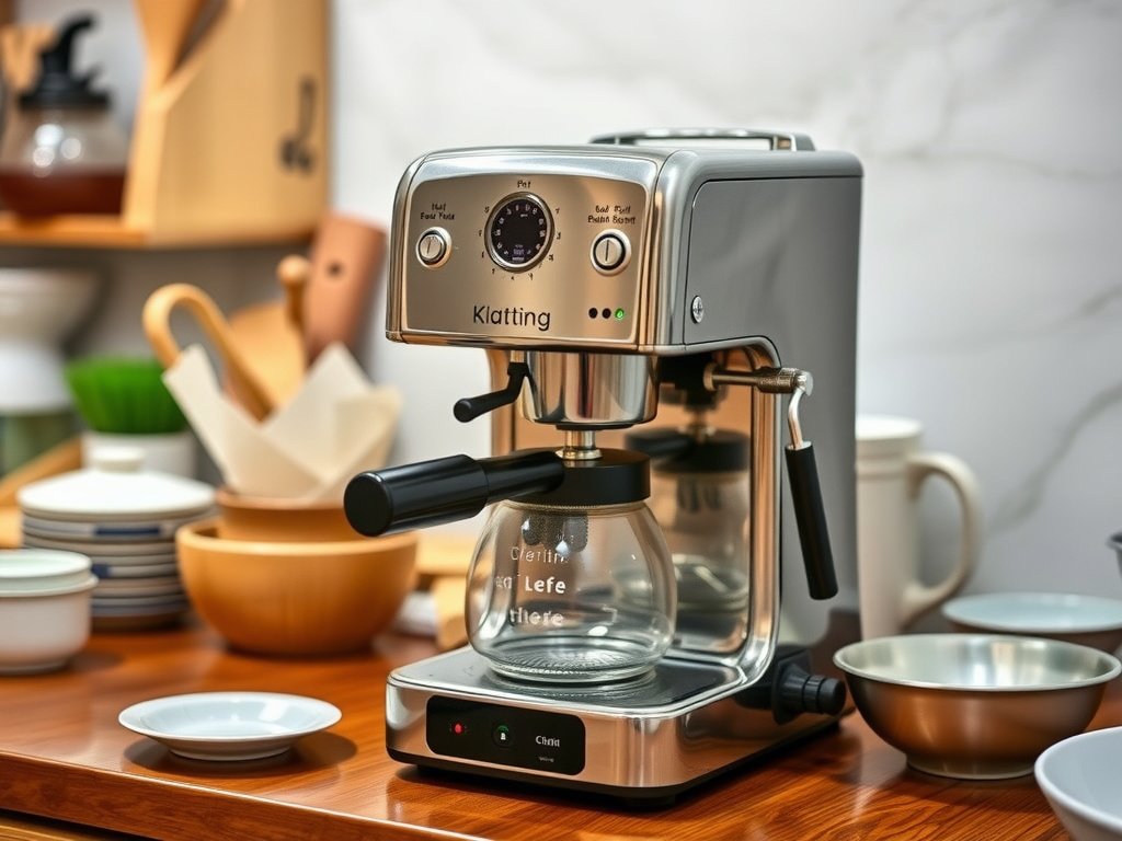 Máy pha cà phê sạch sẵn sàng sử dụng trong bếp Việt