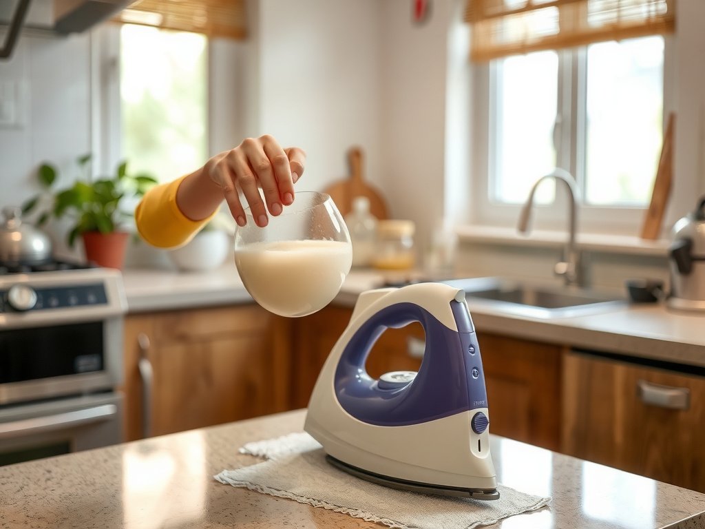 Hỗn hợp soda và nước rửa bề mặt bàn là trong nhà bếp