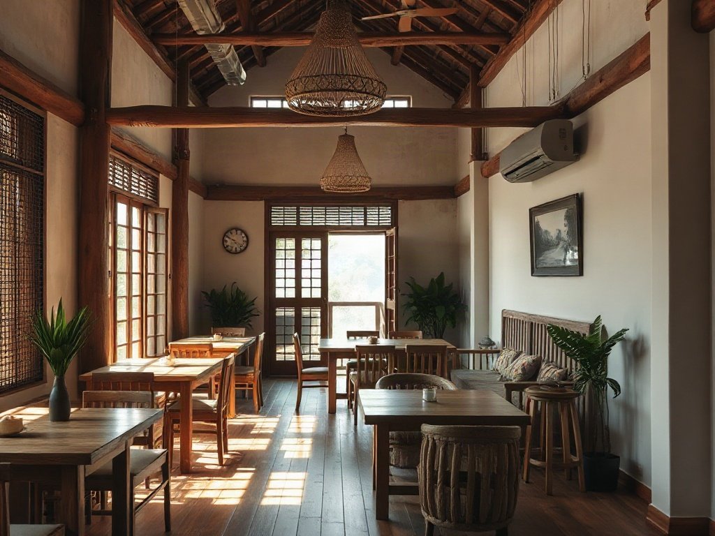Nội thất Việt Nam mộc mạc với đồ gỗ