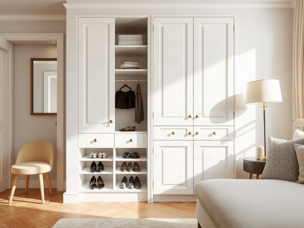 Căn hộ sáng sủa với tủ giày nhỏ gọn thanh lịch