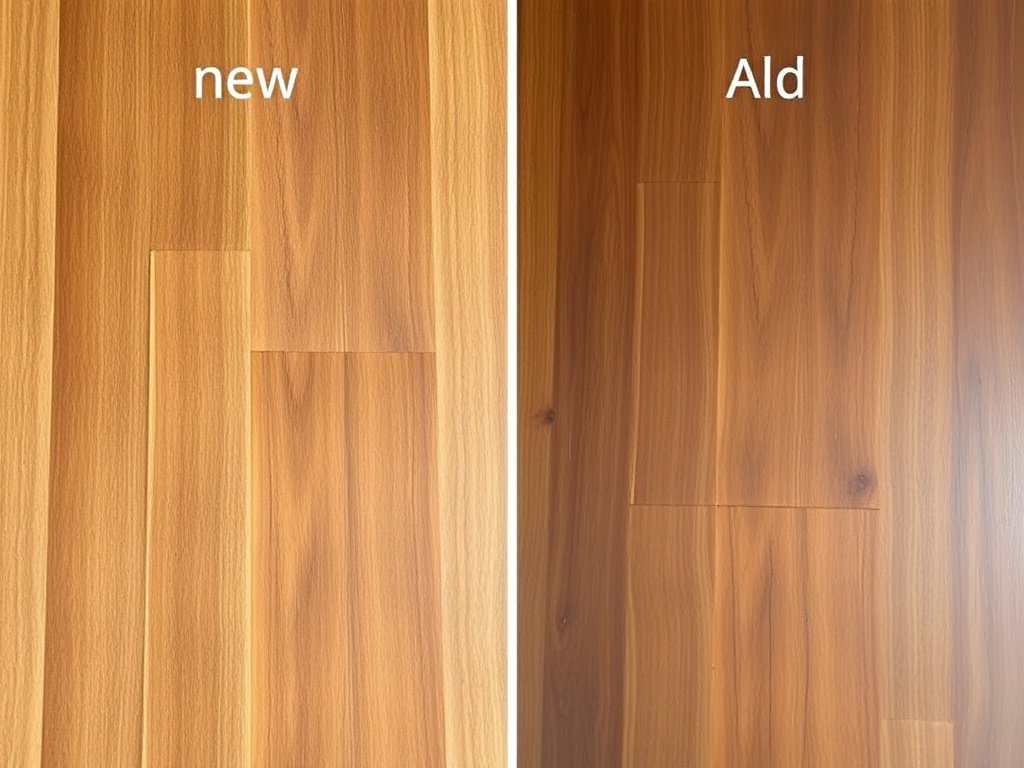 So sánh bề mặt gỗ cẩm lai mới và đã sử dụng.