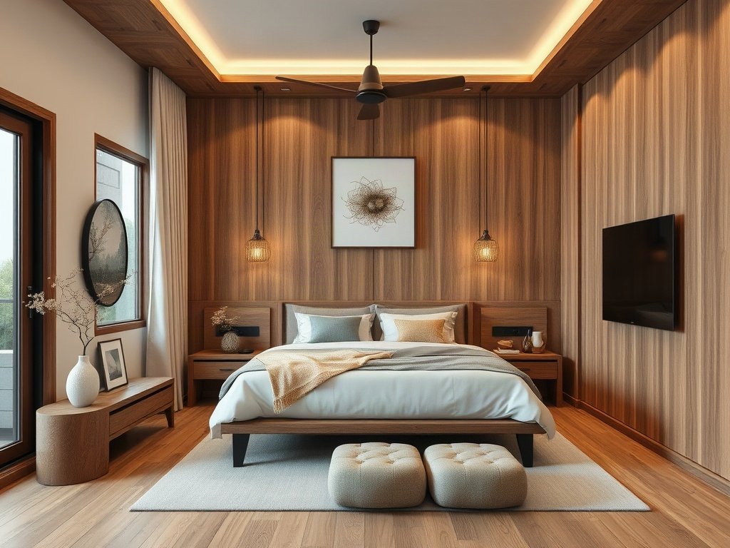 Bố trí phòng ngủ gỗ Việt Nam phong cách