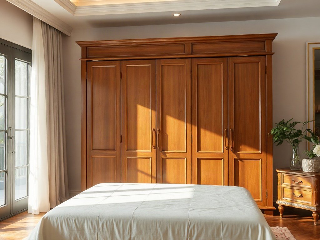 Khám Phá Mẫu Tủ Quần Áo Gỗ Tự Nhiên 5 Cánh Đẳng Cấp