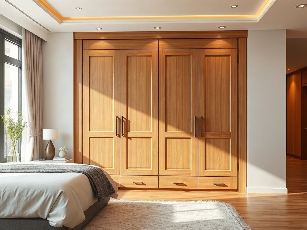 Khám Phá Mẫu Tủ Quần Áo Gỗ Tự Nhiên 5 Cánh Sang Trọng