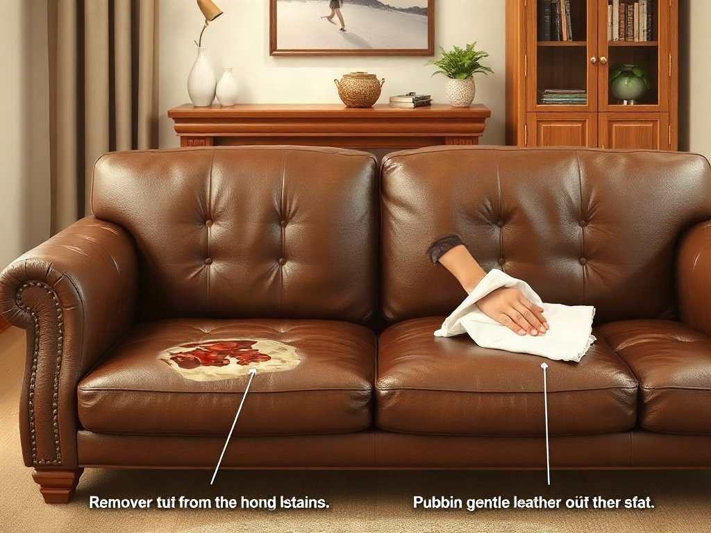Kỹ thuật tẩy vết bẩn trên ghế sofa da bằng vải mềm trong nhà Việt
