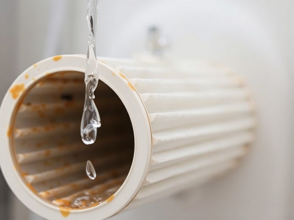 Lưới lọc máy lạnh được rửa sạch dưới nước