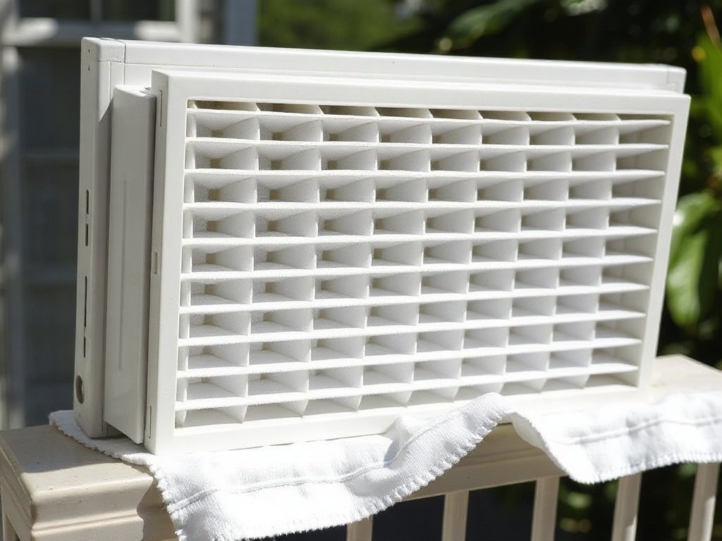 Lưới lọc máy lạnh sạch đang phơi khô