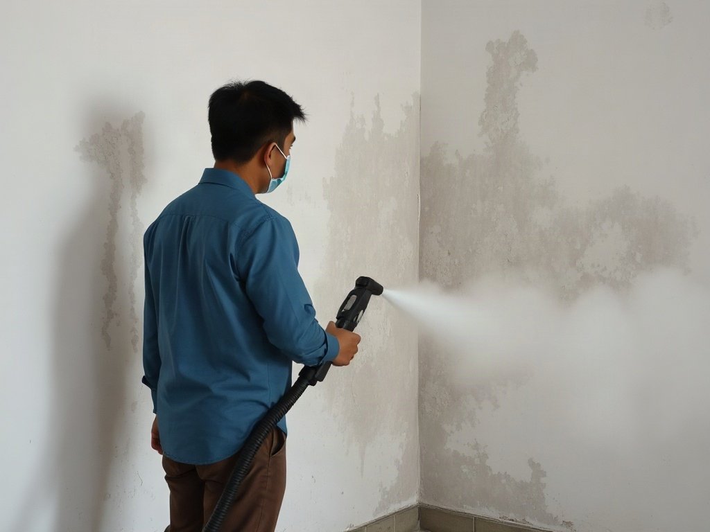 Máy hơi nước làm sạch nấm mốc trên tường