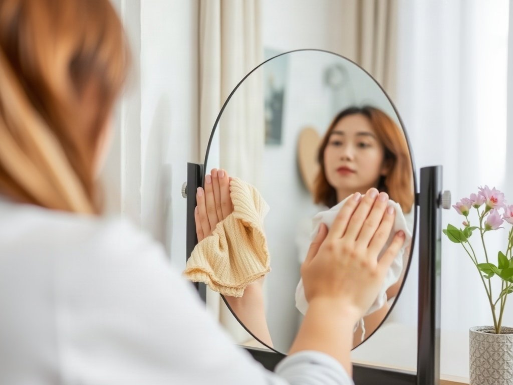 Mẹo Làm Sạch Gương Trang Điểm Không Ố