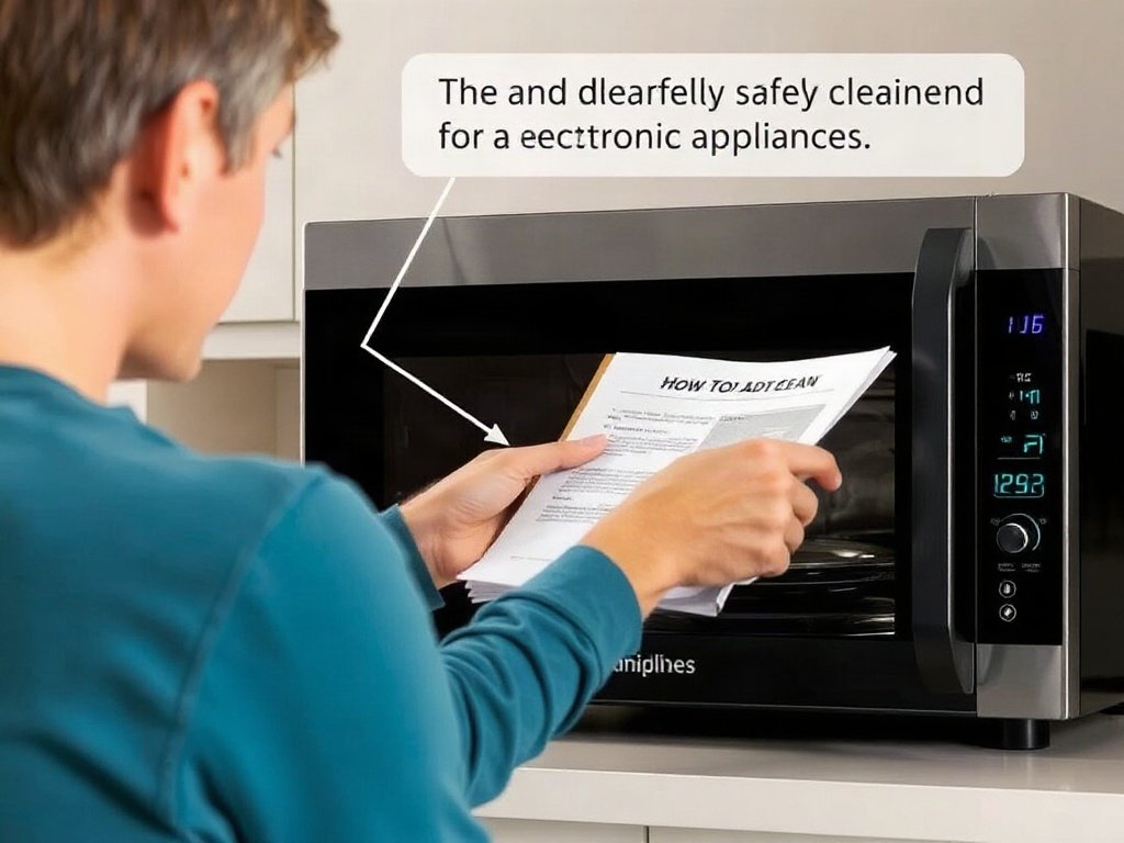 Người đọc hướng dẫn vệ sinh an toàn đồ điện