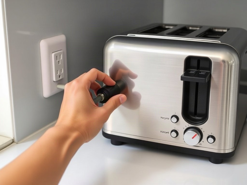 Người rút phích cắm máy nướng bánh mì an toàn