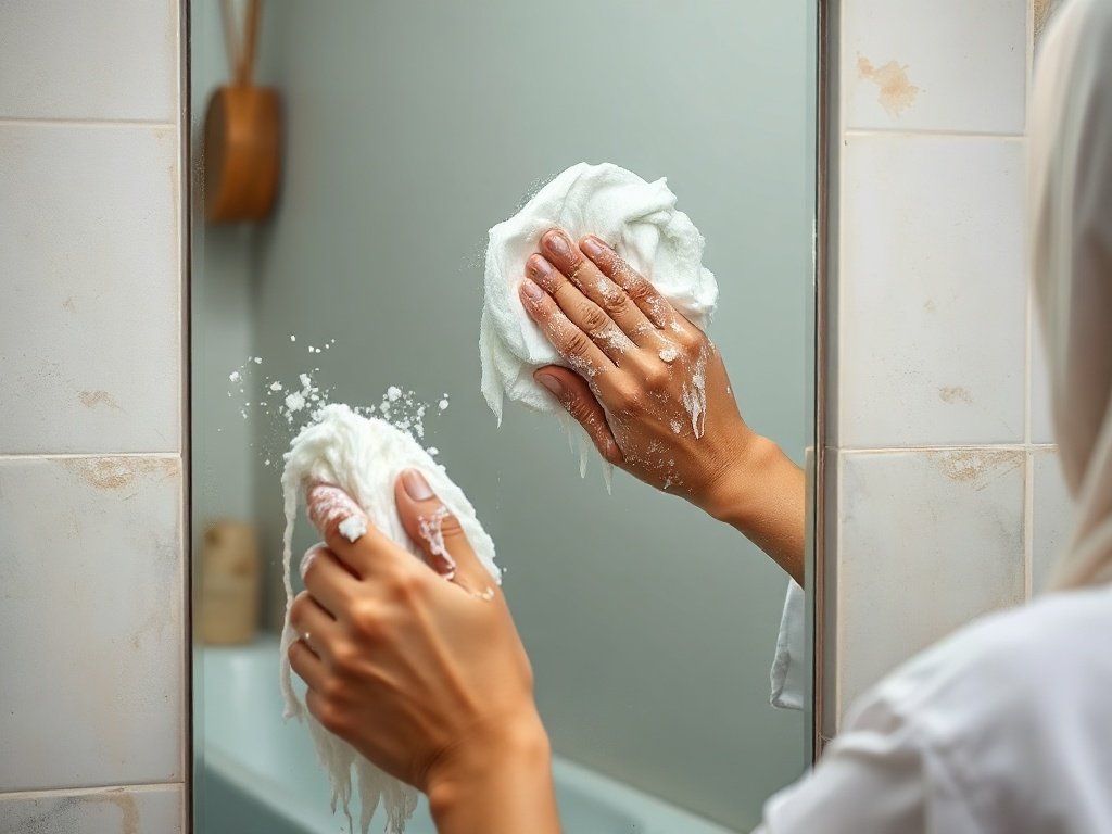 Người Việt bôi hỗn hợp baking soda lên gương để làm sạch