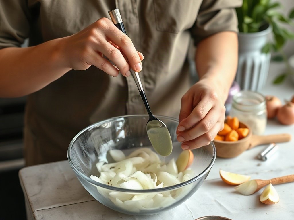Người Việt đặt bát hành cắt trong nhà bếp để khử mùi sơn
