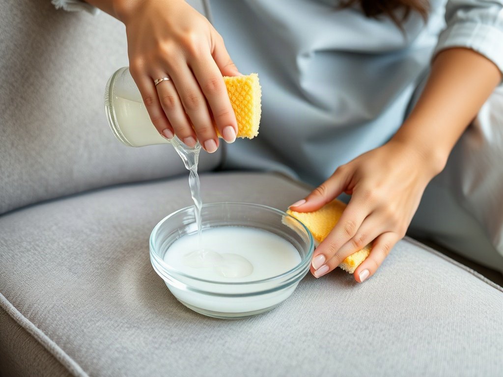 Người Việt dùng bột giặt nhẹ nhàng làm sạch vải sofa