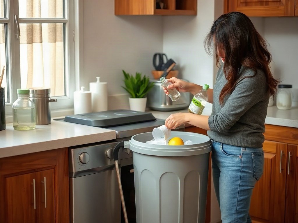 Người Việt làm sạch thùng rác với giấm và chanh.