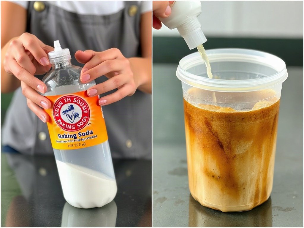 Người Việt Nam dùng bột baking soda làm sạch hộp nhựa