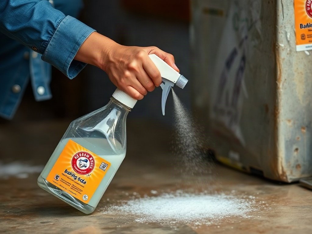 Người Việt phun dung dịch tự làm từ baking soda và nước để vệ sinh bề mặt.