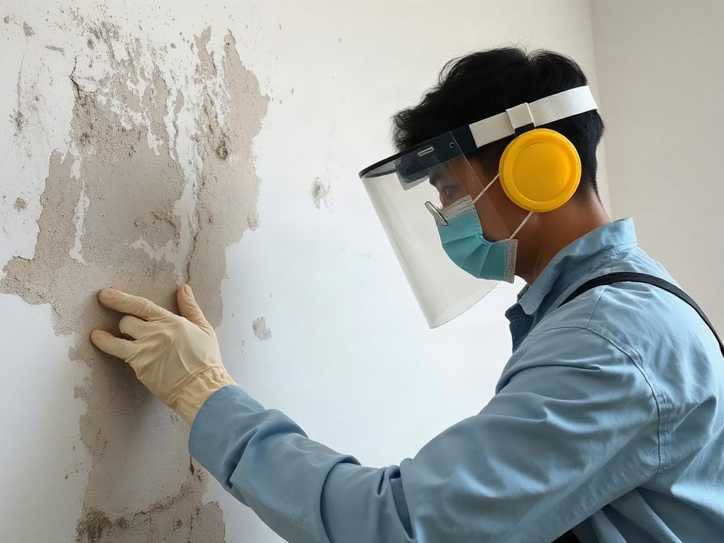Người Việt sử dụng dụng cụ bảo hộ khi dọn dẹp nấm mốc
