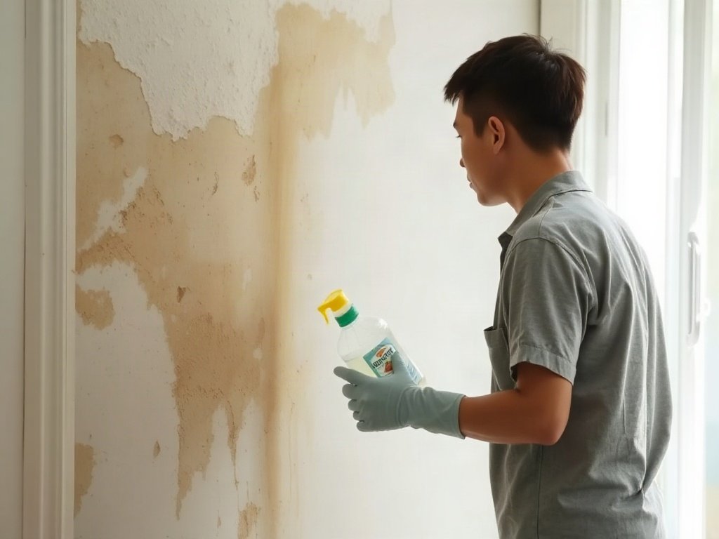 Người Việt sử dụng giấm để tẩy nấm mốc trên tường