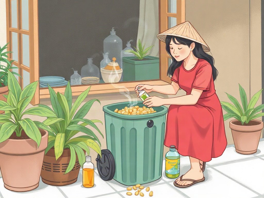 Người Việt sử dụng tinh dầu quanh thùng rác.