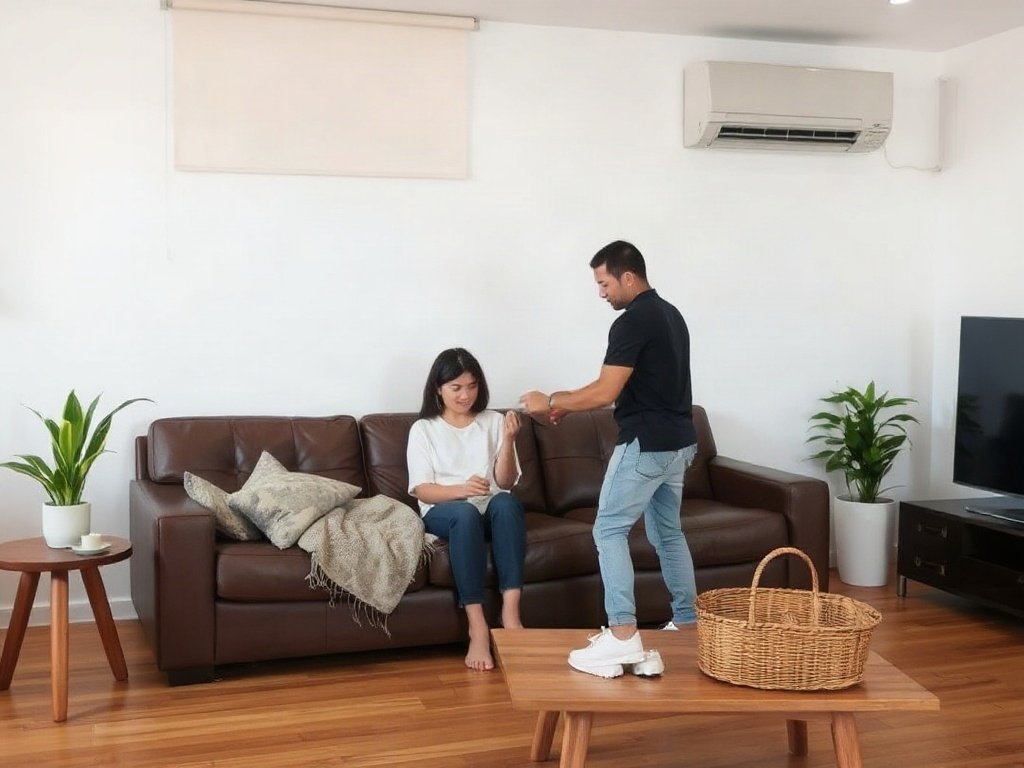 Phòng thân thiện với gia đình và ghế sofa da sạch sẽ, người Việt bảo quản