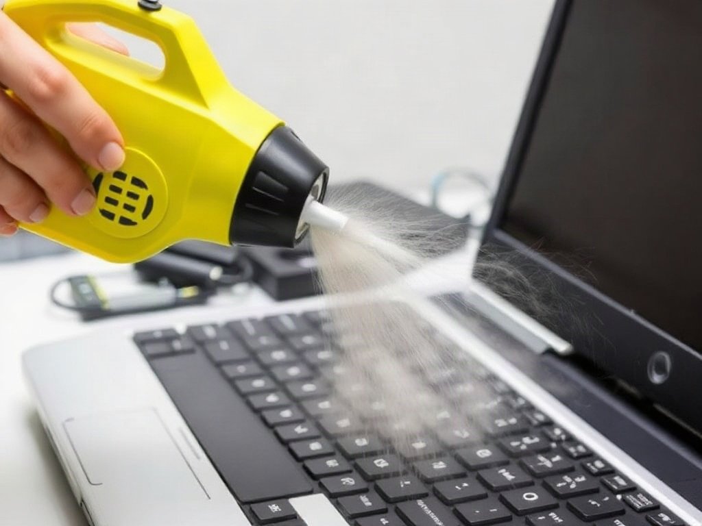 Súng thổi bụi làm sạch bàn phím máy tính