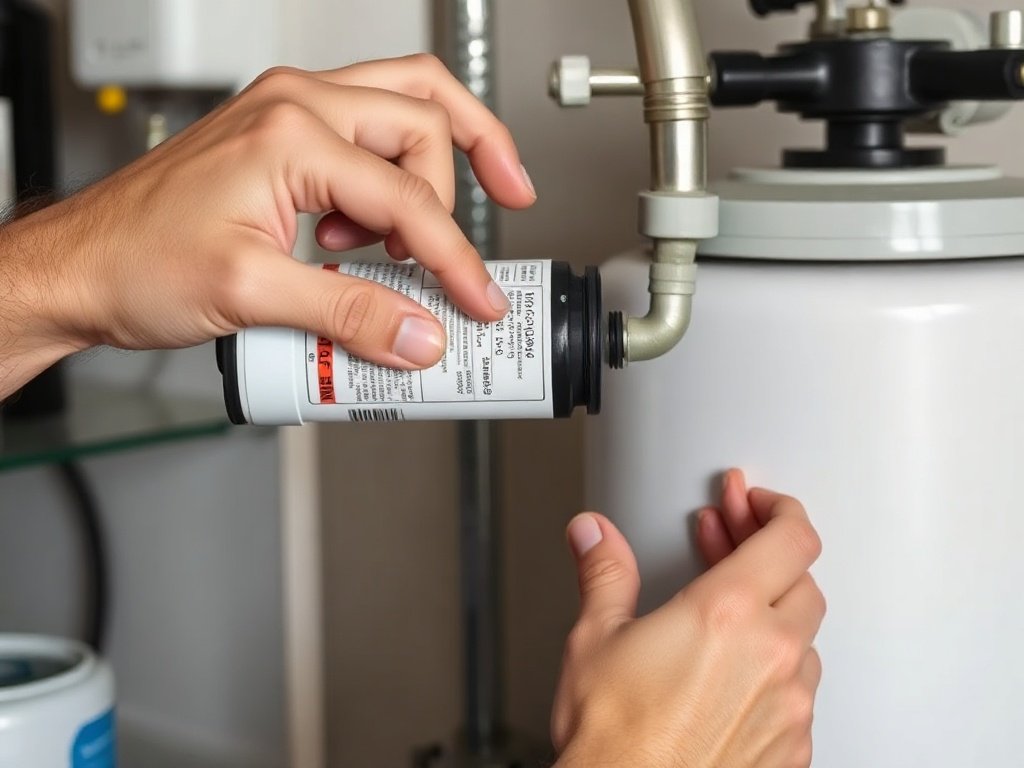 Thay lõi lọc nước cũ bằng lõi mới