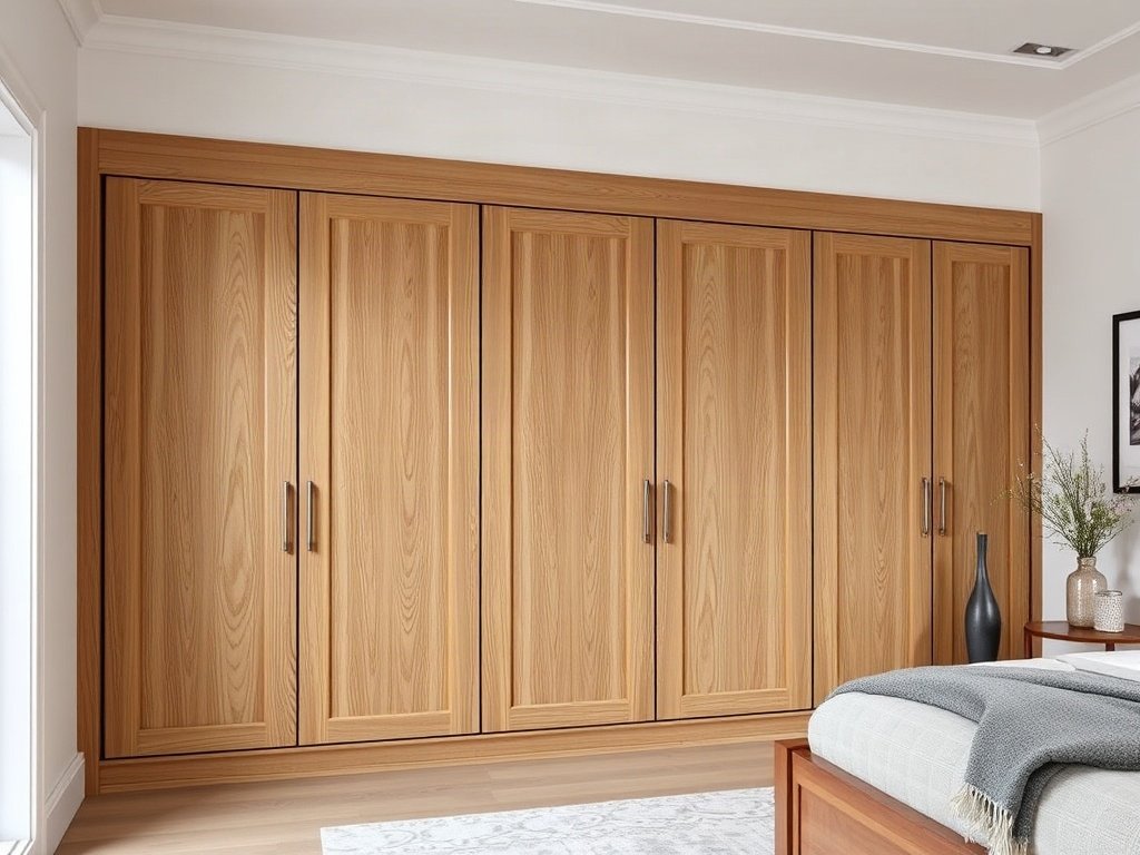 Thiết kế chi tiết của tủ quần áo 5 cánh gỗ tự nhiên