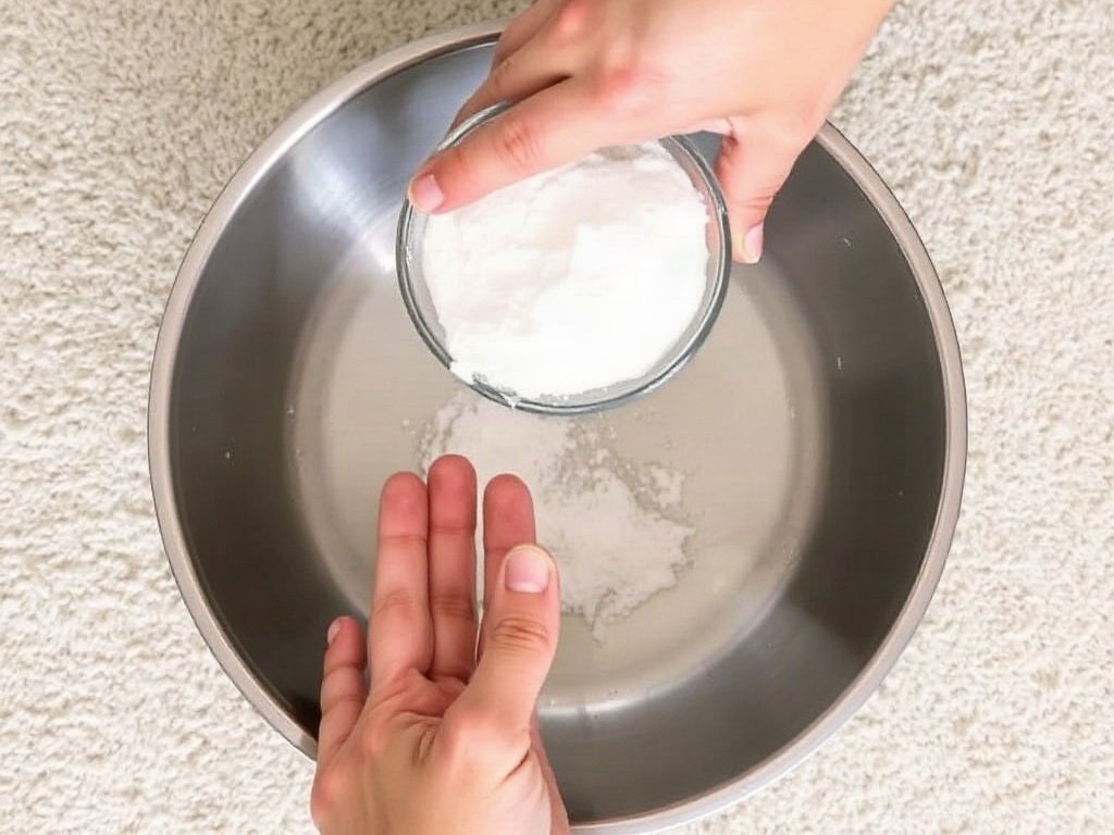 Trộn baking soda và nước để vệ sinh thảm