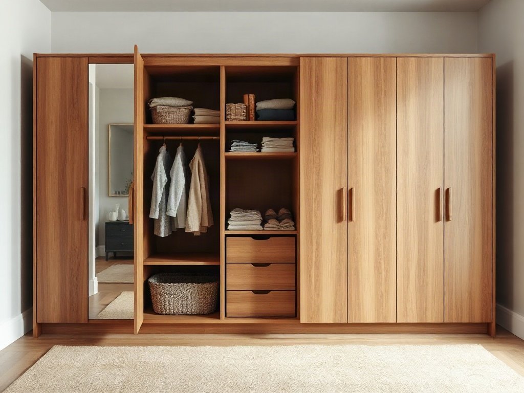 Tủ quần áo 5 cánh với không gian chứa đồ rộng rãi