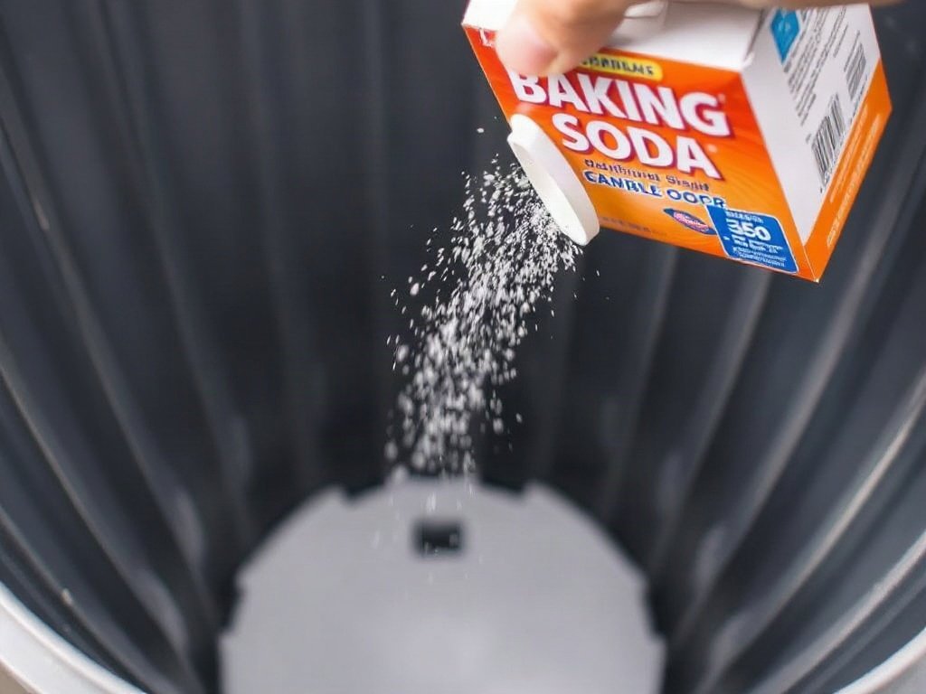 Baking soda trong thùng rác để khử mùi