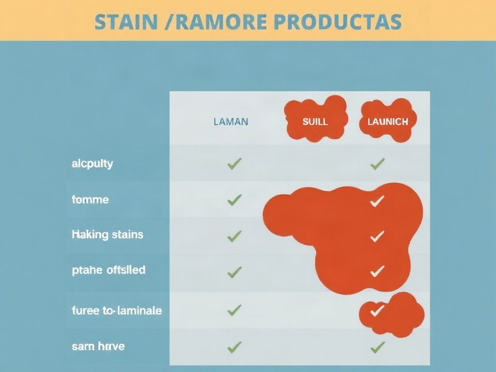 Bảng so sánh hiệu quả sản phẩm tẩy vết mực.