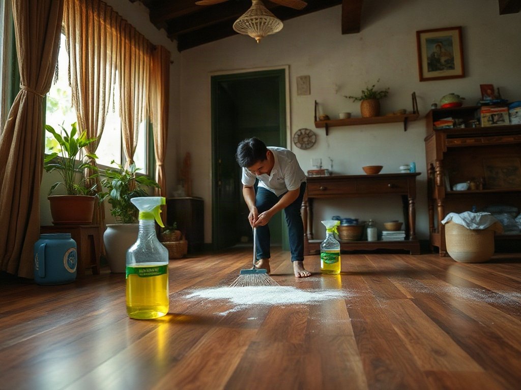 Chuẩn bị dung dịch tẩy vết mực tự chế.