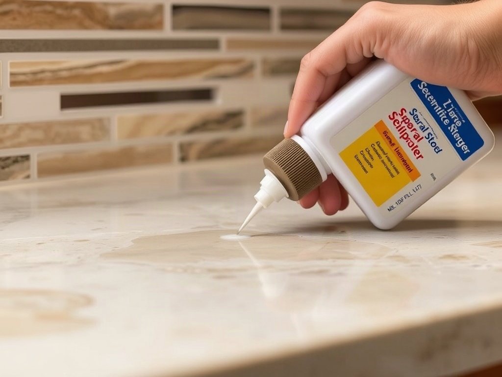 Đóng kín bàn đá bằng chất bảo vệ chuyên dụng