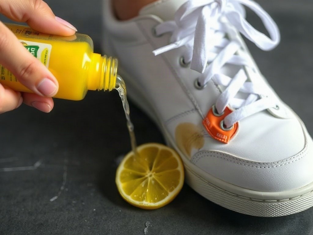 Dùng nước cốt chanh xử lý vết bẩn cứng đầu trên giày sneaker trắng