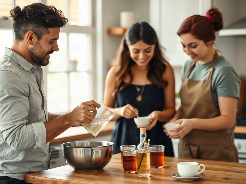 Gia đình dùng muối và nước nóng làm sạch vết bẩn trong bếp.
