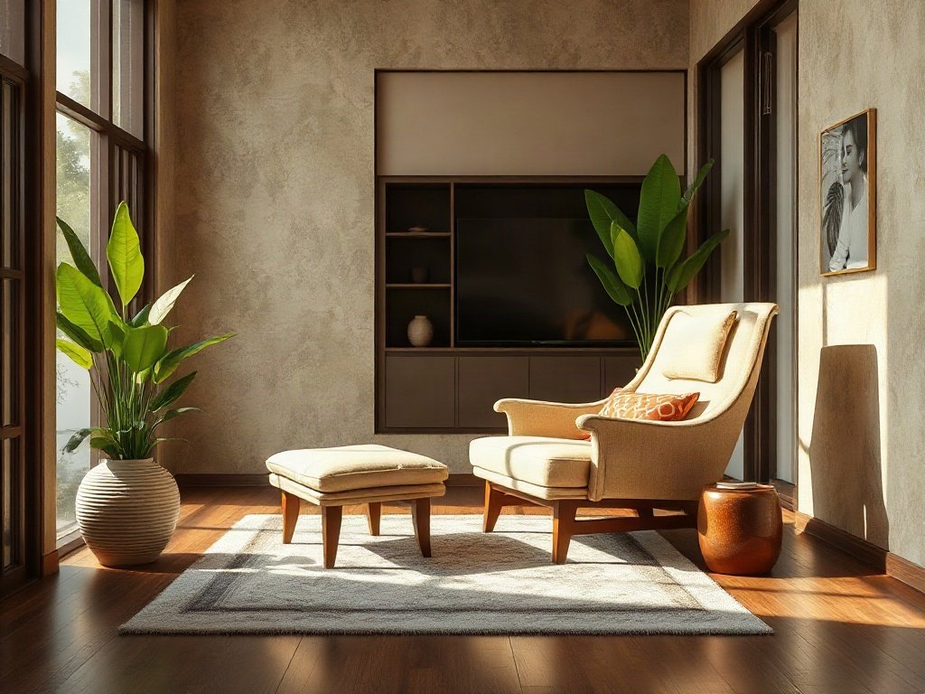 Nội thất ghế bành thư giãn phong cách Việt Nam sang trọng.