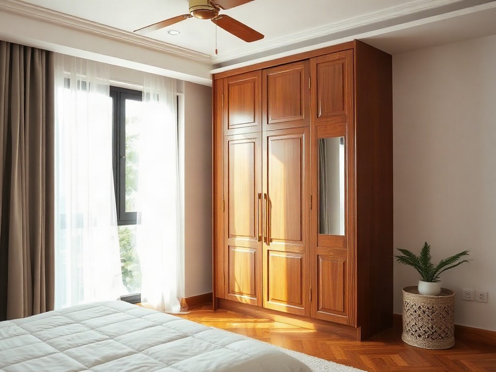 Tủ áo gỗ hiện đại trong phòng ngủ Việt Nam