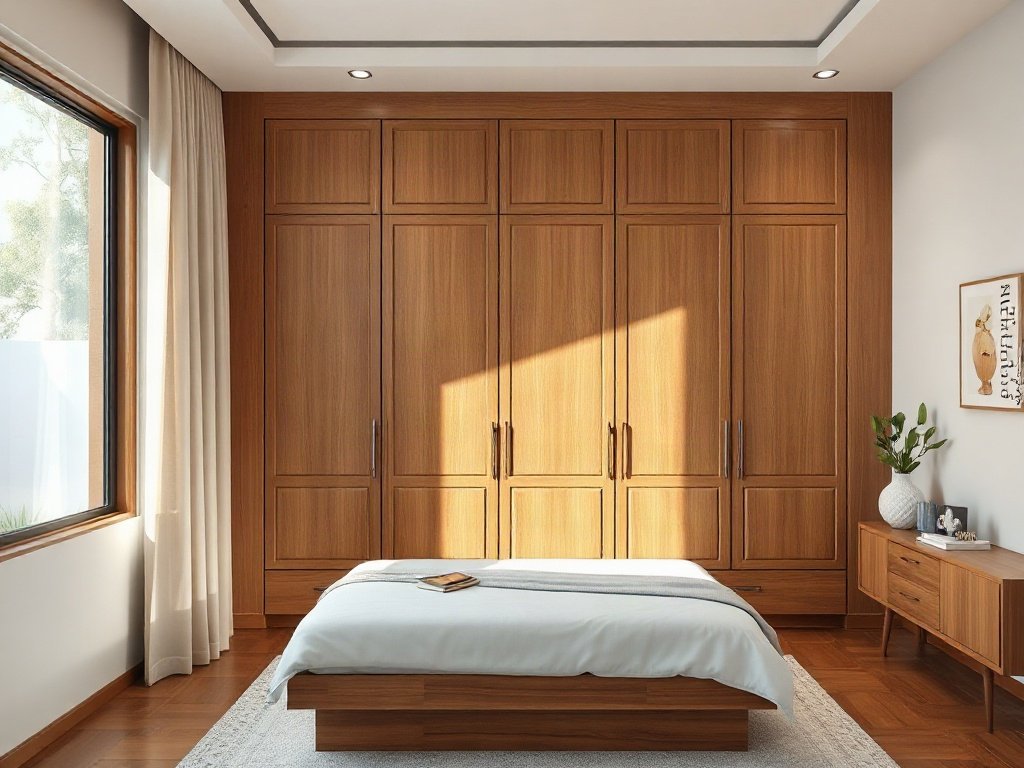 Tủ quần áo gỗ trong phòng ngủ hiện đại tại Việt Nam