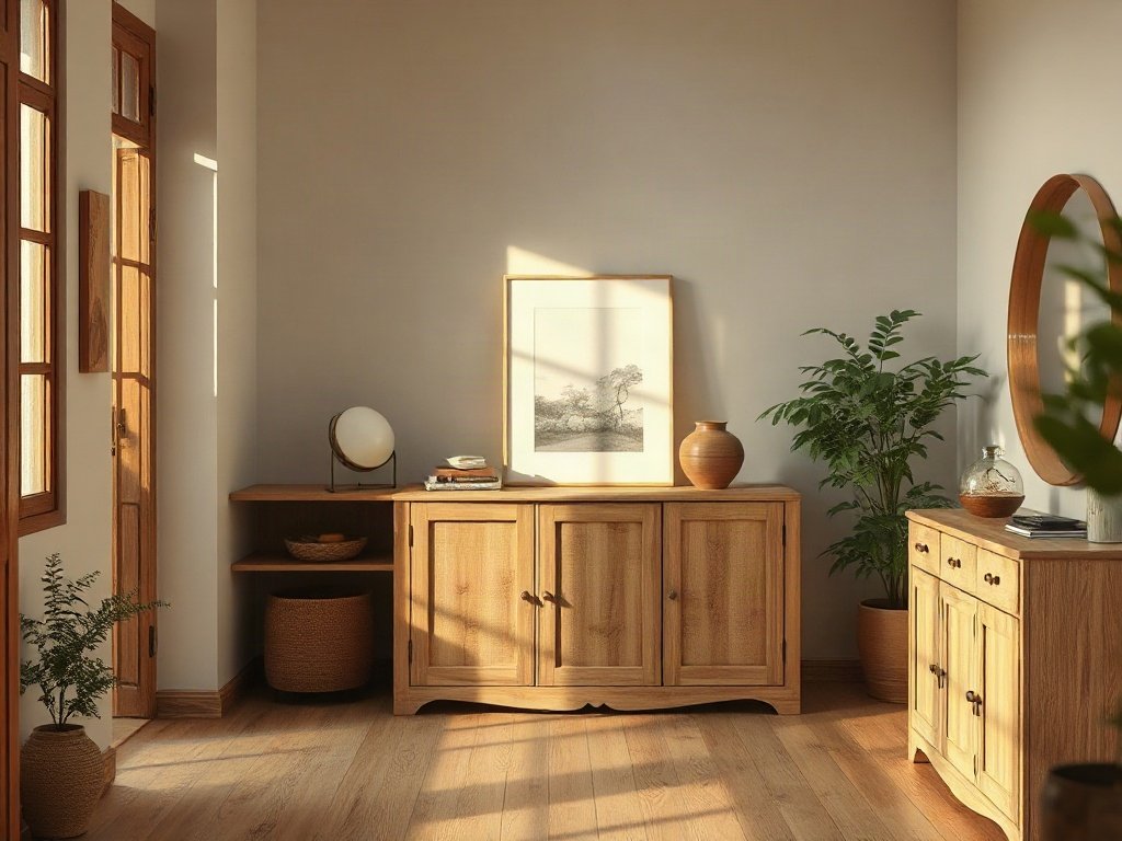 Tủ gỗ chứa đồ nội thất hiện đại trong nhà Việt Nam