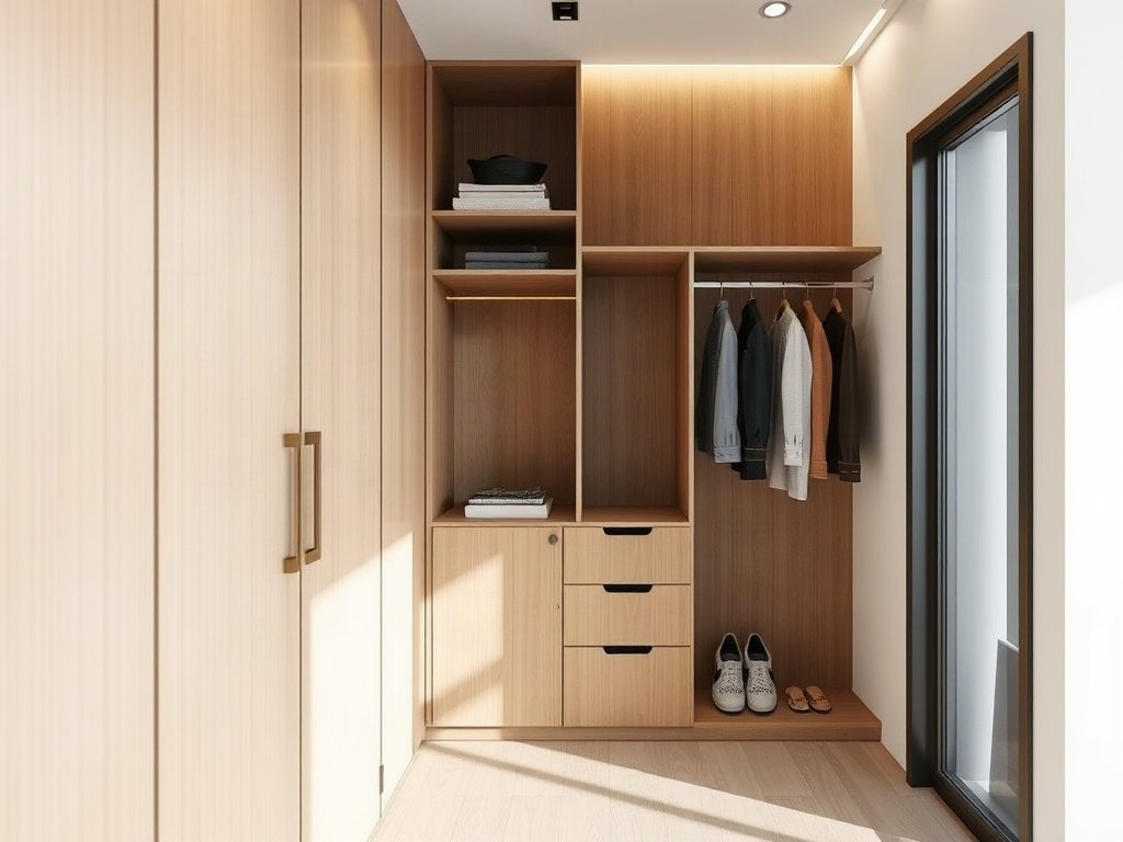 Thiết kế nội thất tủ quần áo nhỏ gọn tại nhà Việt Nam